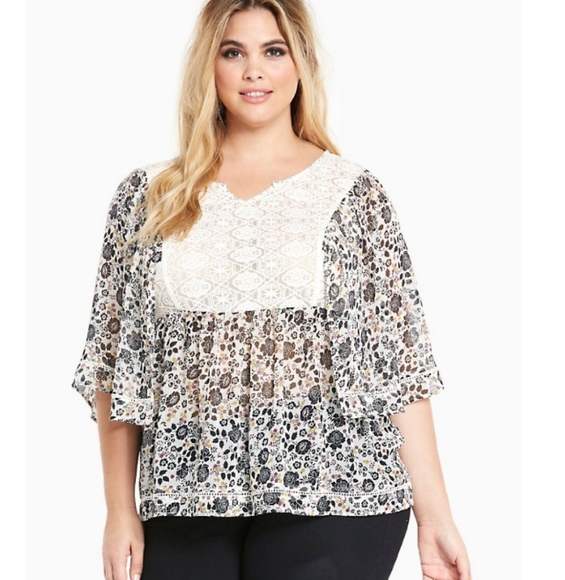 torrid Tops - Torrid Boho Blouse SZ 1X EUC